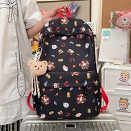 Nezha New Nezha Versatile Junior dan SMA Ransel Cetak Siswa Doodle Lucu Lucu Kapasitas Backpack Back