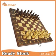 Loviver bằng gỗ gấp gọn Bộ cờ vua trò chơi du lịch 3 trong 1 Cờ Vua quân cờ Tào cáo cho trẻ em phát