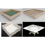 28CM X 27CM X 8.5CM Wooden Tray / Dulang Hantaran Perkahwinan/ Dulang Hantaran Putih Kayu