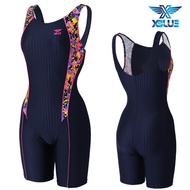 XBLUE Women's Half-leg One-piece Swimsuit XWU-5031-1 / Chlorine Resistant Textured High Active Swimw