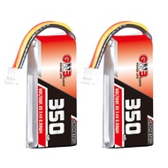 GAONENG 2pcs GNB LiPo Battery 2S 350mAh 7.4V 60C PH2.0 3PIN LiPo Battery for RC Car 1:28 1/28 4WD Dr