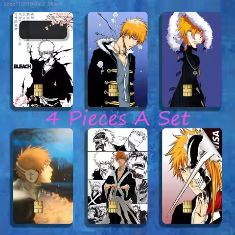 B-Bleach Kurosaki Ichigo Stickers Credit Visa Debit Bank Charge Card Bus Metro Waterproof Sticker De
