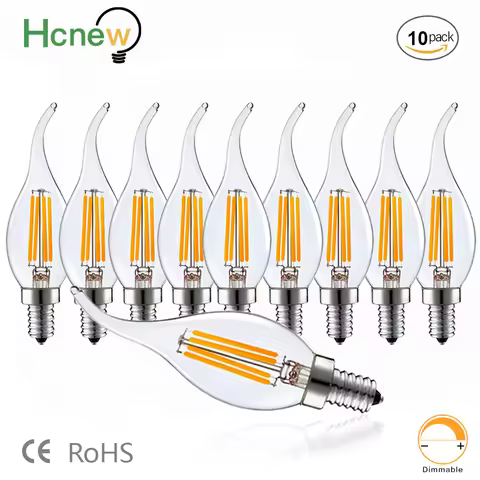 C35T E14 Led Light Bulbs E12 110V 220V Filament Candle Lights 4W 6W Chandeliers Replacement Ceiling 