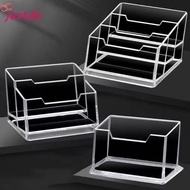 JUSTODO 1Pcs Business Card Box,  Transparent Acrylic Plastic Bussiness Card Holder, Display Stand Sc