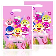10pcs Pink Baby Shark Plastic Lootbag For Goodies&amp;Candies Girl Baby Shark Theme Party Medium Giftbag