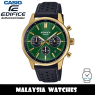 (OFFICIAL WARRANTY) Casio Edifice EFR-575CL-3A Quartz Chronograph Stainless Steel Case & Leather Str