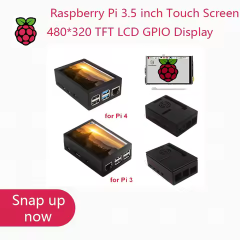 3.5 inch Raspberry Pi 3 Touch Screen TFT LCD 480*320 GPIO Display Monitor ABS Case Cooling Fan for R