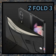 Z Fold 3 Foldable Wallet Cross Pattern Phone Casing Cover