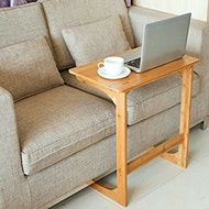 Side table, solid wood patio table, size 55x35x65 cm - White