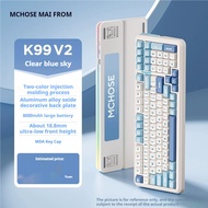 MCHOSE K99คีย์บอร์ดแบบกลไกที่กำหนดเองบลูทูธไร้สายไตรโหมดเกมอีสปอร์ตเฉพาะแกะสลักด้านข้าง