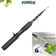 PONGUX Telescopic Fishing Rod, Carbon Handle 1.5m Length Lure Rod, Telescopic 1.8m Length Solid Tip 