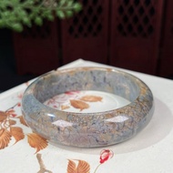 稀有阿拉善瑪瑙手鐲59MM 高瓷玉化爆裂紋戈壁彩玉手環 大地的裂紋