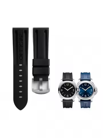 Premium High-Quality Soft Comfortable FKM Fluororubber Rubber Watch Band Strap For Panerai Luminor P
