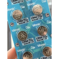 Blister of 10 VINNIC LR44 AG13 CX44 SR44 357A A76 Button Cell Batteries 1.85V