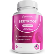 Rosabella Organic Beet Root Capsules - 1300mg Beet Root Powder Aids Healthy Circulation & Vitality, 