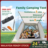 Khemah Pop Up Automatic Tent for 3-4/4-8 Persons Camping Waterproof Outdoor Murah Portable Two Doors Two windows Tent