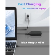 Laptop Charger for Lenovo 65W USB C, Power Cord for Lenovo ThinkPad X1 Carboon T14 T16 P14s T480 T49