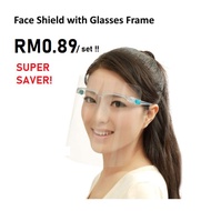 FACE SHIELD Full Face Protection Fully Transparent Face Mask Extender Serum Thermometer Kids  [Ready Stock Malaysia]