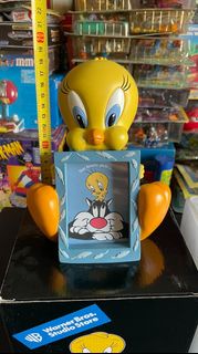 華納樂一通 1997年 tweety崔弟 樹脂 相框玩偶 公