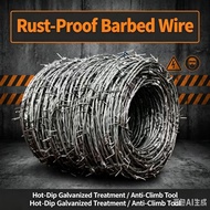 50/100/200 Meters Iron Barbed Wire Roll Fence Barbed Wire Anti-climb Protect Fence Galvanized Anti-r