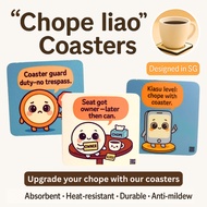 [SG Seller] Chope Liao Coasters – Absorbent, Heat-Resistant, Anti-Mildew | Cup/Mug/Table Coasters | 