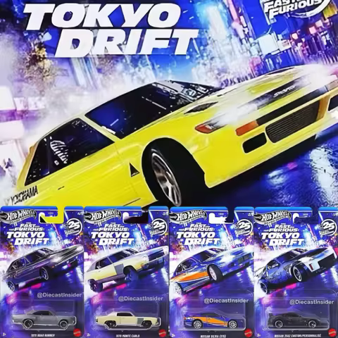New Hot Wheels Fast & Furious Tokyo Drift Set HNR88 25Th Anniversary Series Nissan Chevrolet 1/64 Di