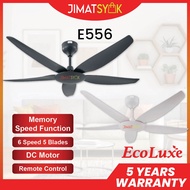 ECOLUXE Ceiling Fan ECOLUXE E556 56inch 5 Blades 6 Speed Forward + Reversal DC Motor Remote Control 