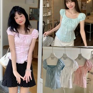 W10692 This Blouse Is Cute And Full Of Ten Not Broken Wide Neck Design Slightly Off-Shoulder Korean 