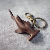 純手工製 迷你 咖啡色 雙髻鯊 Hammerhead shark Key holder