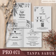 (50 PCS) PRO 071 Lipat 2 Plus Sabuk - Cetak Undangan Greyscale/Hitam Putih Variasi Sabuk Harga Murah