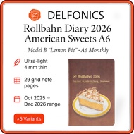 Delphonics Rollbahn 2026 A6 Monthly Planner Diary Notebook – American Sweets Collection | Oct 2025 S