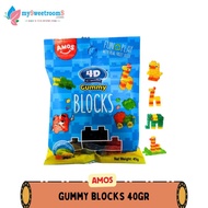 Amos Gummy Candy Blocks 40g Soft Candy/s 4D Block-Shaped Jelly Candy/s