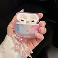 Pink Bow Headphone Case i12 J201 J206 Cartoon Transparent Embossed 1 2 3 Bluetooth gen gen1 gen2 Pro