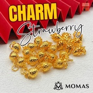 MOMAS Masdora Charm Strawberry Bajet 5D Emas 916 Beads 3D Masdora Bead Enamel Emas 916 Charms 916