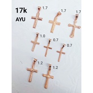 Pendant necklace for children and adults, genuine gold content 700 750 70 75 16k 17k cross whitegold