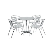 Doven 1+2 Square Aluminium Table &amp; Aluminium Chair / Outdoor Set / Outdoor Coffee Table / Foldable Table