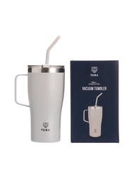 Tora แก้วน้ำสุญญากาศ สแตนเลส เก็บความร้อนเย็น พร้อมหลอดดูด รุ่น AW25 ความจุ 568 มล.