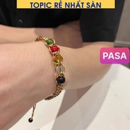[ great cat ] Five-colored bracelet mixed with 5 five-element stones for peace and luck, high-end fe