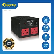 PowerPac Converter Transformer 100W Heavy Duty Step Up &amp; Down Voltage 110V/220V  Voltage Regulator (ST100)