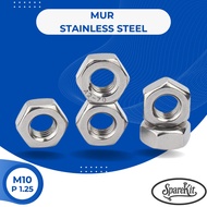 M10 P1.25 STAINLESS STEEL 304 NUT - 17 MM KEY