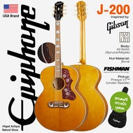 Epiphone Inspired by Gibson J-200 กีตาร์โปร่งไฟฟ้า ทรงจัมโบ้ All Solid ทั้งตัว ไม้หน้า Spruce ไม้ข้า