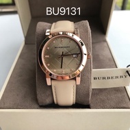 [100% Authentic] Burberry BU9109 BU9131  -34mm The City Beige Leather Strap Womens Watch