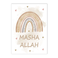 2025 Nordic Nursery Art Poster Canvas Painting Rainbow Print Allah Quotes Pink Heart Islamic Wall Pi