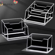 MARIER 1Pcs Business Card Box, Display Stand 1/2/3 Grids Bussiness Card Holder, Durable Acrylic Plas
