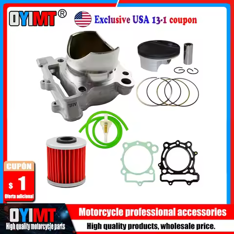 Size 77mm Cylinder Block & Piston & Rings &Oil Tube & Oil Filter & Fuel Filter For Kawasaki KXF250 K