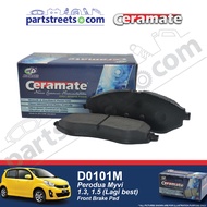 Ceramate Front Brake Pad - Perodua Myvi 1.3,1.5 (Lagi Best) - D0101M (1set)