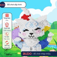 BUDO blue fox puzzle toy, large size 27cm, 7 cute fox colors, 9 tails, with hammer