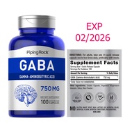 PipingRock GABA  750 mg 100 Quick Release Capsules