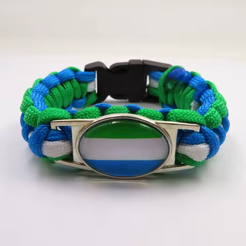 Customize Sierra Leone National Flag Bracelet Handmade Charm Wrap Bracelets For Women And Men Gifts