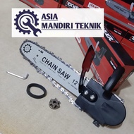 Chainsaw Gergaji Kayu Mini 12 / Adaptor Gergaji Chainsaw Mini 12  / Mesin Gergaji Senso Pake Listrik Asia Mandiri Teknik